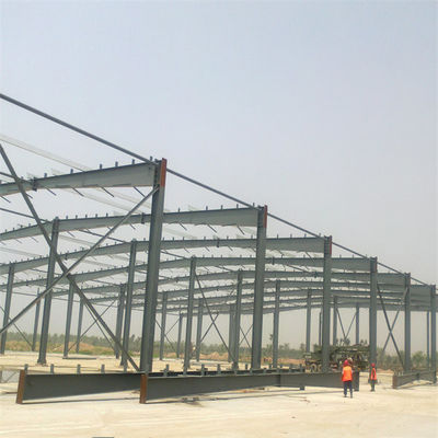 ستون های فولادی H-Section و چوب های فولادی Hot Rolled / Welded Metal Building Workshop