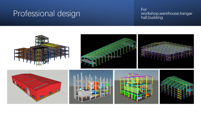 شبکه ای ساختمان های انبار فلزی پیش ساخته با دهانه بزرگ ISO9001 1