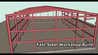 کارگاهی که با مصالح اسکلت فلزی ساخته شده است